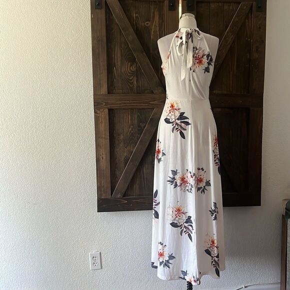 Summer Maxi Hawaiian Beach Halter Neck Formal Long Fall Wedding Guest Dresses - Picture 7 of 13